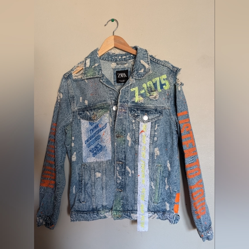 Zara Distressed Denim Jacket